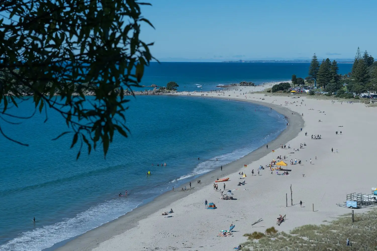 New Zealand beach and coastal surf line